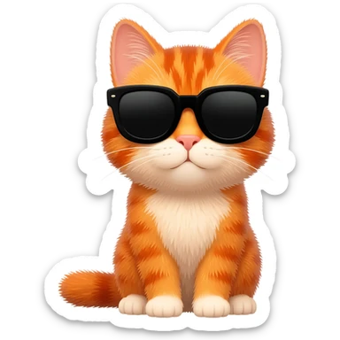 Cat wearing sunglasses sticker