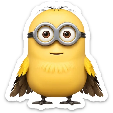 make minion with birs sticker