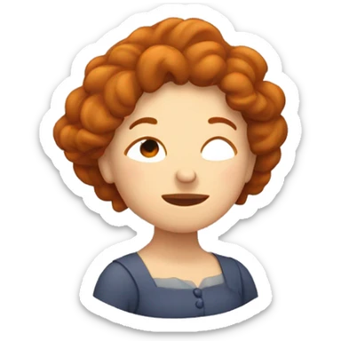 Femme rousse bouclée qui dort sticker