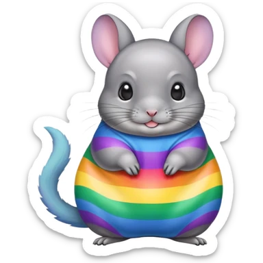 rainbow colored chinchilla sticker