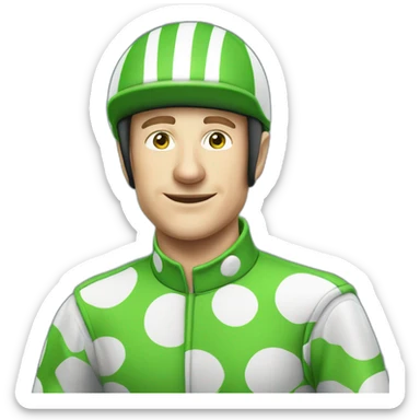 paul townend green polka dot jockey sticker