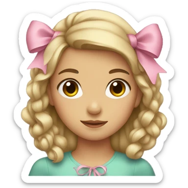girl in bows sticker