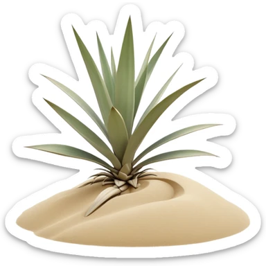 generate realistic detailed yucca in 3d style with sand  sticker