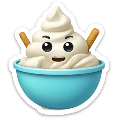 ice cream bowl sticker