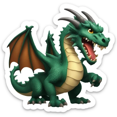 Dragon holding a gun sticker