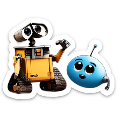 Wall-e fight Aladdin  sticker