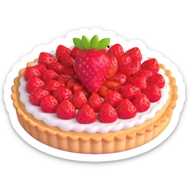 strawberry tart seen from above sticker