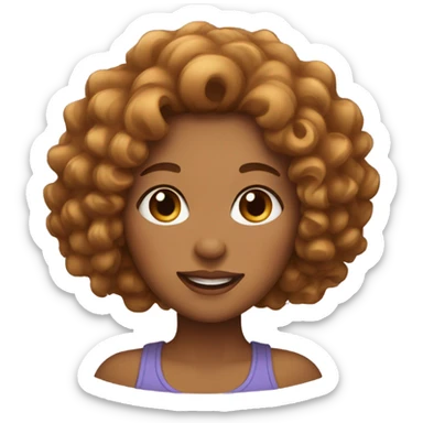 a woman with curl hair and caramel skin (the colour) sticker