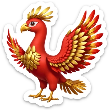 Pokemon red and green legendary Ho-Oh sticker