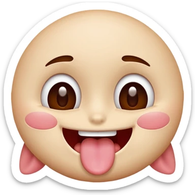 Face with tongue out, smiling and blushing and eyes rolled back  sticker