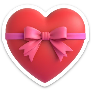 heart with a bow sticker