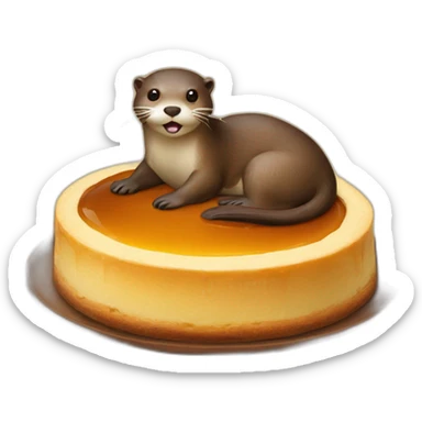 otter on a flan sticker