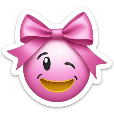 Smiley face with a bow  sticker