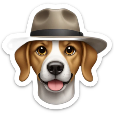 Chien avec chapeau sticker