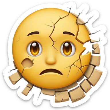 Грустный смайлик бьётся о стену sticker