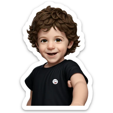 smiling person in black shirt sticker