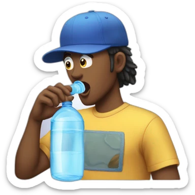 giga chad drinking water while mewing sticker