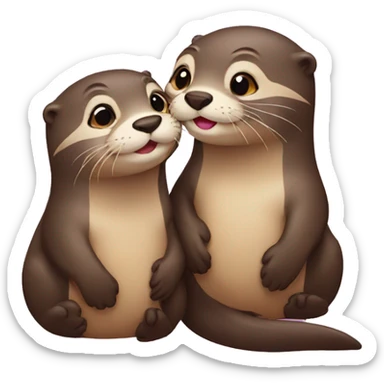 Otters in love sticker