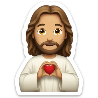 Jesus shows heart with hands sticker