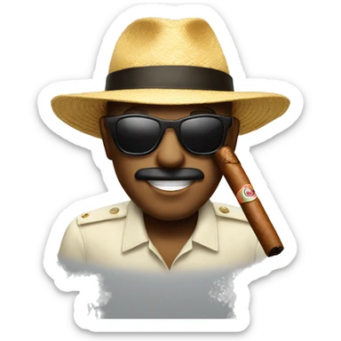 with sun lasses and a cigar  sticker