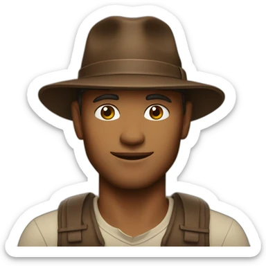 man in brown hat sticker