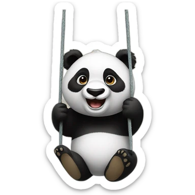 A panda that swings sticker