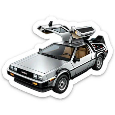 Delorean from the movie back to the future sticker