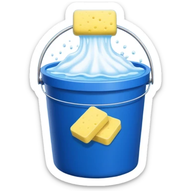 I want emoji with dark blue bucket that is filled with dtergent nd hace car wash sponge in yellow color sticker
