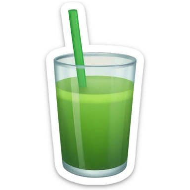 Green juice with straw sticker