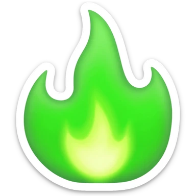 Green flame sticker