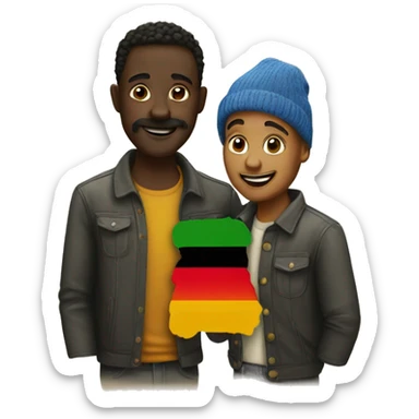 african and german gay couple sticker