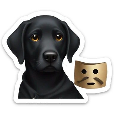black lab with thief mask sticker