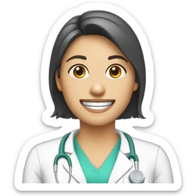 a female dentist sticker