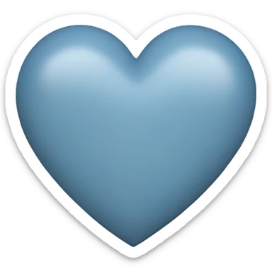 blue grey heart with outline sticker
