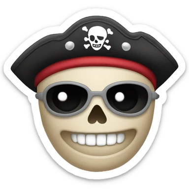 Pirate skull . Rounded teeth . Eye patch  . No bandanna  sticker