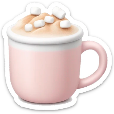 Light Pink mug of latte with marshmallows  sticker