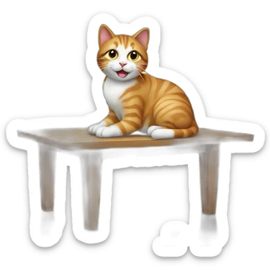 Christmas cat on table sticker