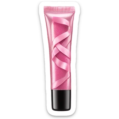 pink shimmer lip gloss with ribbon sticker