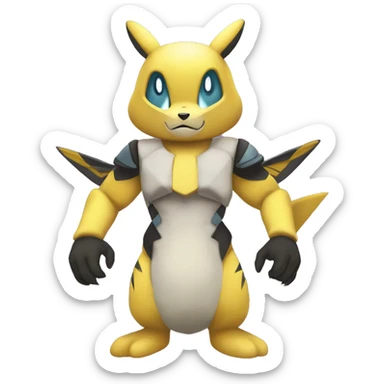 Anthro Metabee, Medabee, Renamon, Pikachu Zeraora sticker