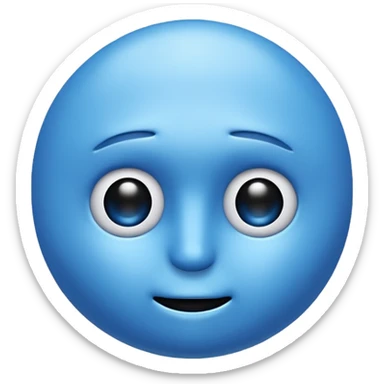 "blue 3D faced emoji, sigma judging look, cold phonk style, high detail" sticker