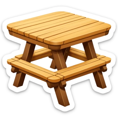 mesa alta color madera natural con bancas altas de color madera natural sticker