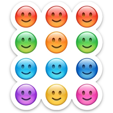 a colourful button not 3d or shading only 1 button no smily face sticker