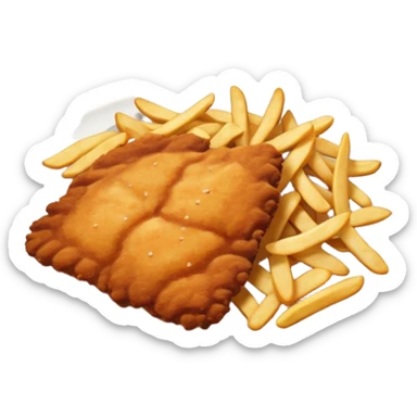 Schnitzel and chips sticker