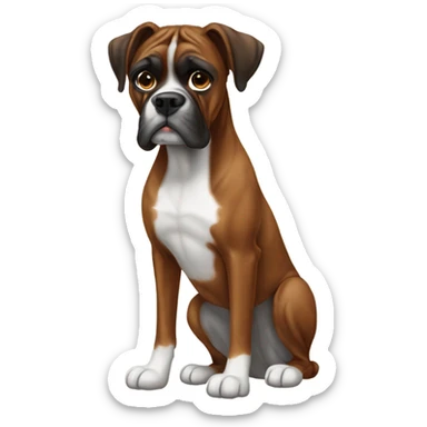 Brindle boxer dog sticker