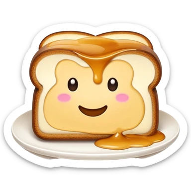 toast with pudding on top sticker