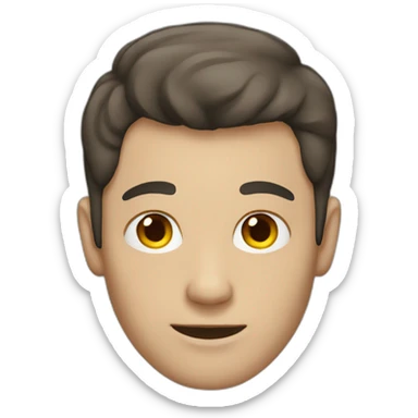 shaved white man with dark brown hair sticker