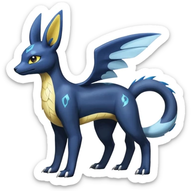 Manectric-Electrike-Lugia-Umbreon-Drakeon-Fakémon-hybrid-creature (full body), 4 legs sticker