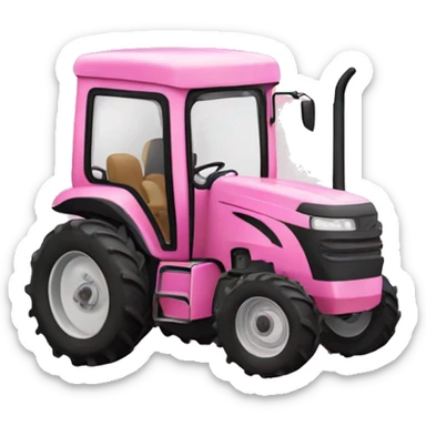 Pink tractor  sticker