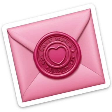 pink wax seal envelope sticker