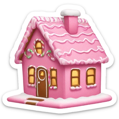 Pink gingerbread house sticker